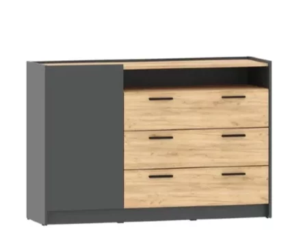 Тумба Оттавия НМ 011.59, Антрацит/Дуб Крафт Золотой 