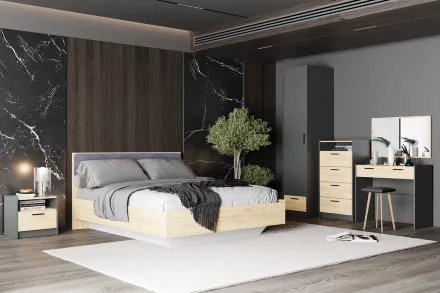 Шкаф для одежды Оттавия НМ 011.20 (фасад с зеркалом), Антрацит 